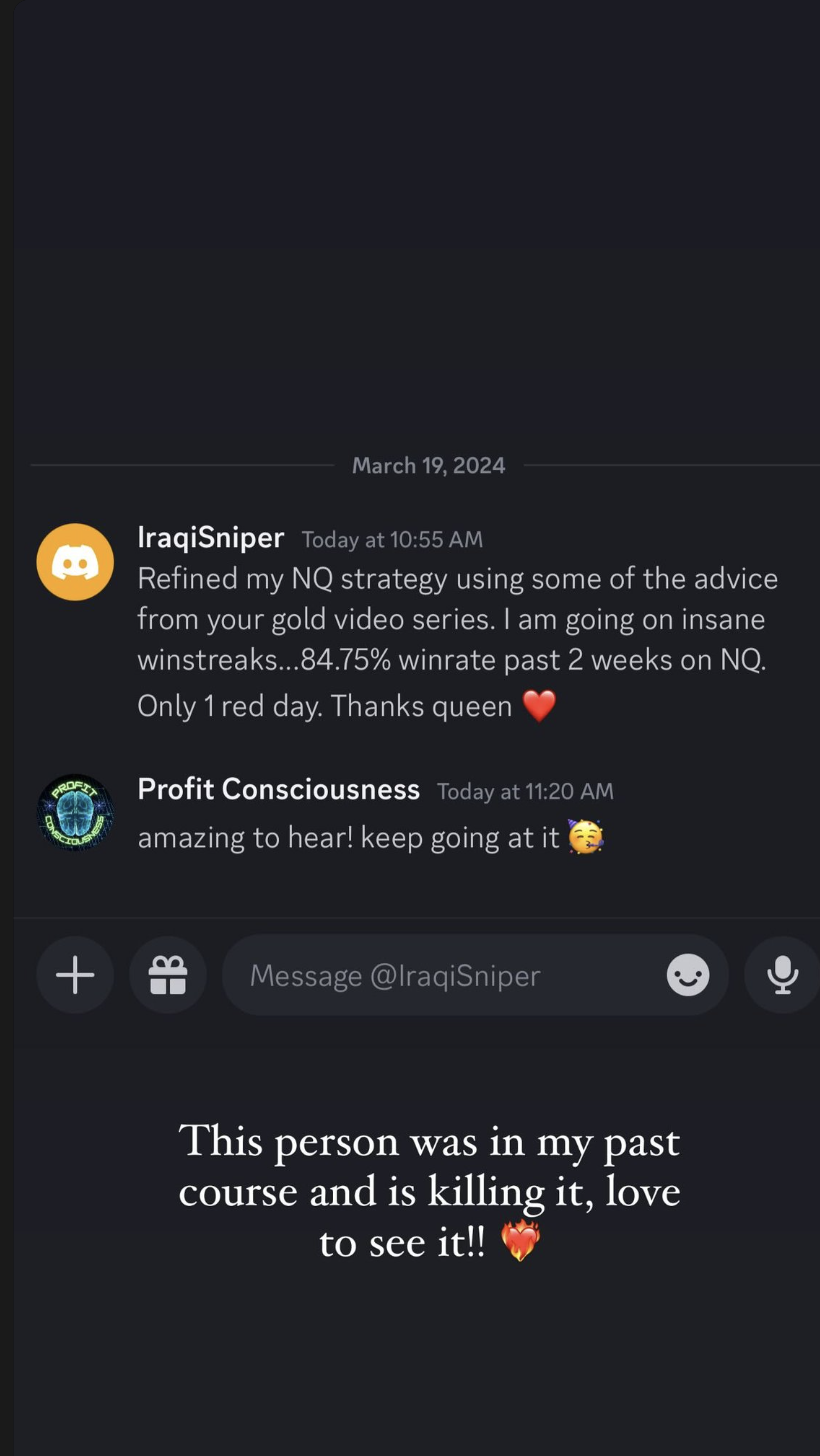 Discord message from IraqiSniper about applying lessons from the gold video series